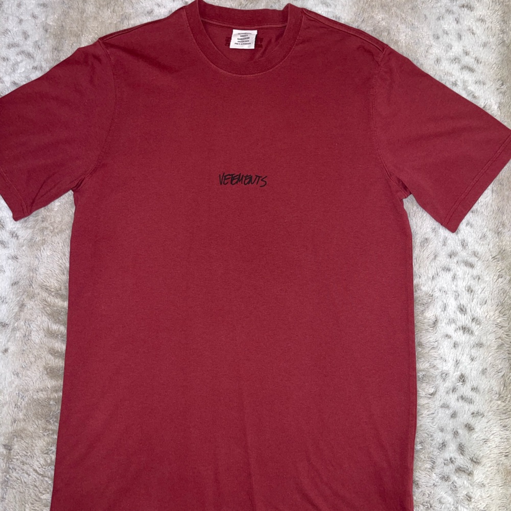 Vetements Red Written logo T-Shirt